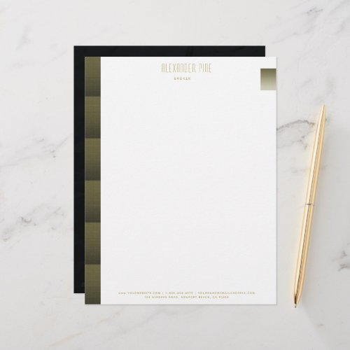 Classy Modern Simple Black Gold Professional  Letterhead