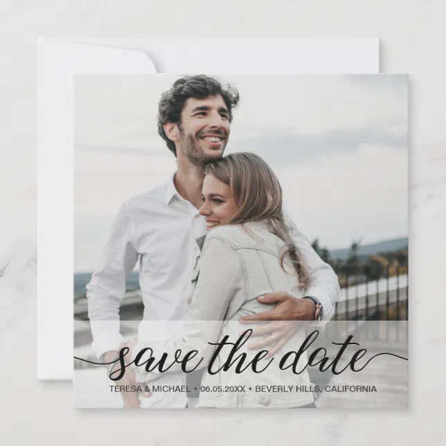 Classy Modern Simple Photo Save the Date Wedding | Zazzle