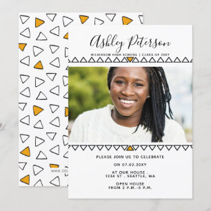 Classy Modern Stylish Elegant Photo Graduation Inv Invitation