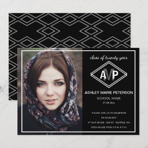 Classy Modern Stylish Elegant Photo Graduation Invitation