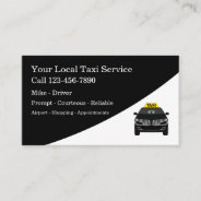 Classy Modern Taxi Driver Business Card at Zazzle