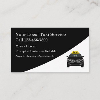 Classy Modern Taxi Driver Business Card by Luckyturtle at Zazzle