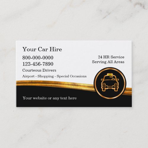Classy Modern Taxi Driver Business Cards