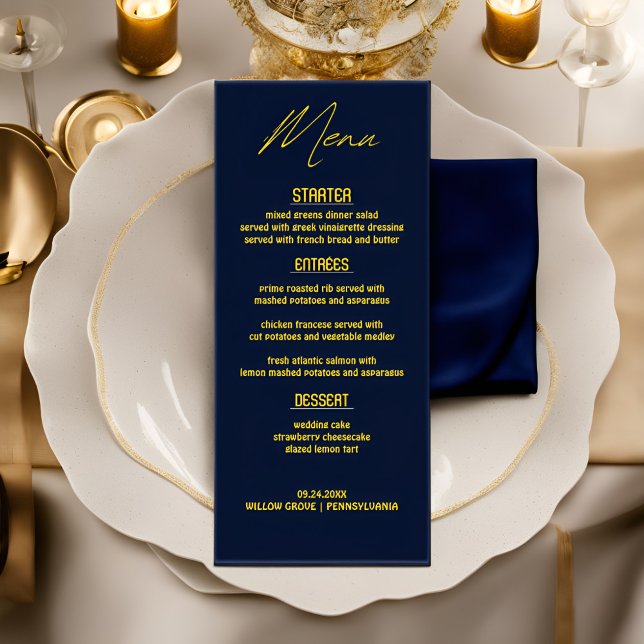 Classy Modern Wedding Menu - Savor the Flavors (Creator Uploaded)