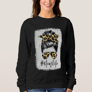 Classy Mom Life With Leopard Pattern Shades Cool M Sweatshirt