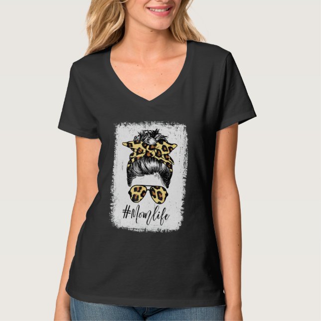 Classy Mom Life With Leopard Pattern Shades Cool M T-Shirt (Front)