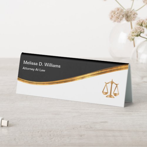 Classy Monogram Attorney Desk Name Table Tent Sign