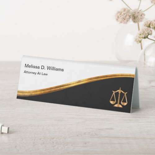 Classy Monogram Attorney Desk Name Table Tent Sign
