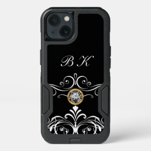 Classy Monogram Bling iPhone 13 Case