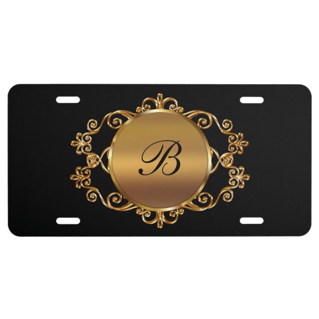 Classy Monogram Car Tag License Plate (Front)