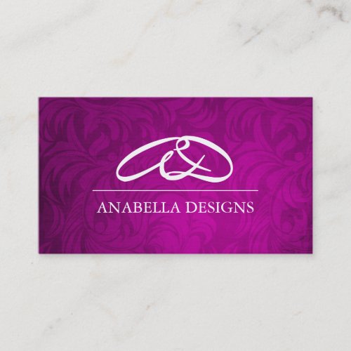 Classy Monogram Damask Business Card