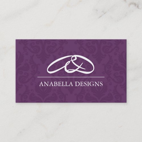 Classy Monogram Damask Business Card