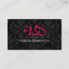 Classy Monogram Damask Business Card