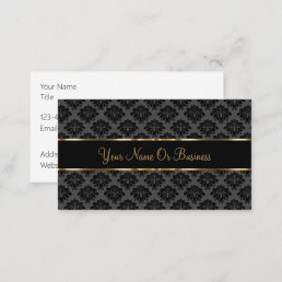 Classy Monogram  Floral Damask Business Cards