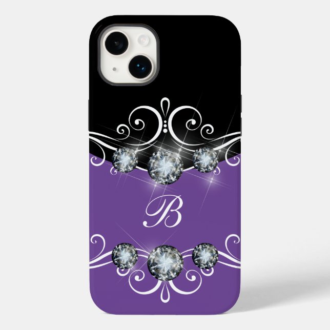 Classy Monogram Glitzy Bling  Case-Mate iPhone Case (Back)