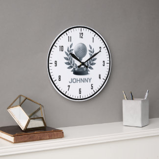 Classy Monogram | Golf Sport Gifts Large Clock