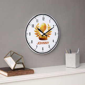 Classy Monogram | Golf Sport Gifts Large Clock