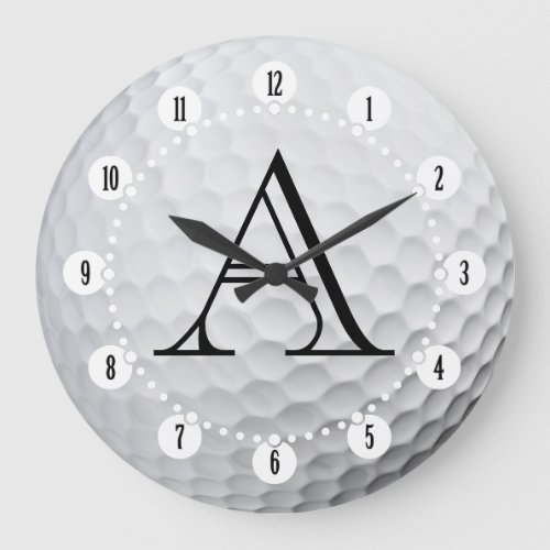 Classy Monogram  Golf Sport Gifts Large Clock