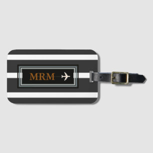 Classy Monogram Initials Traveler Luggage Tag