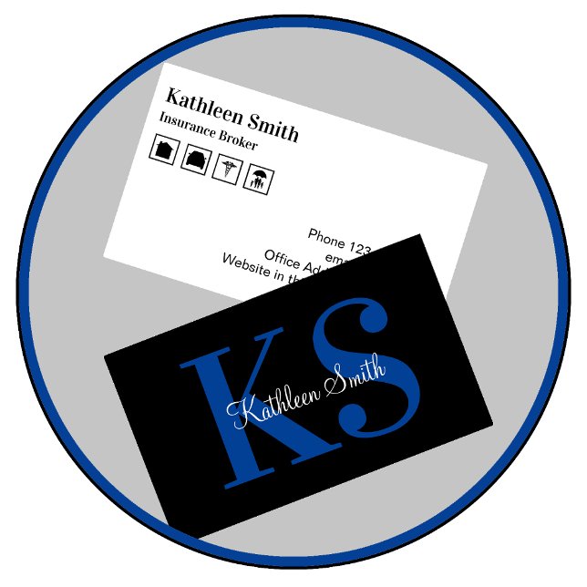 Classy Monogram Insurance Broker Business Card (Creator Uploaded)
