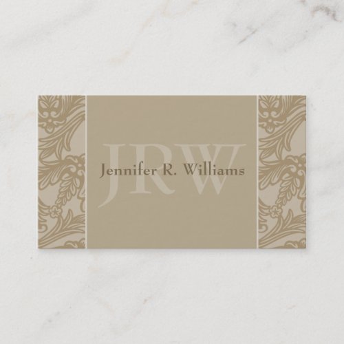 Classy Monogram Latte Business Card