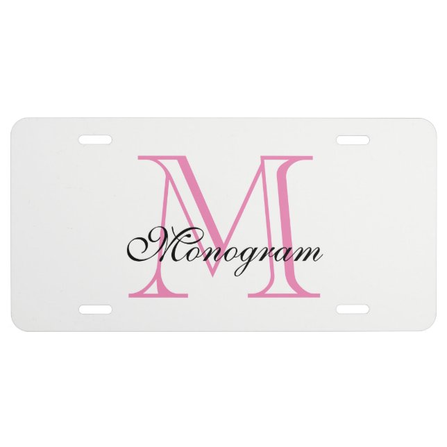 Classy Monogram License Plate (Front)