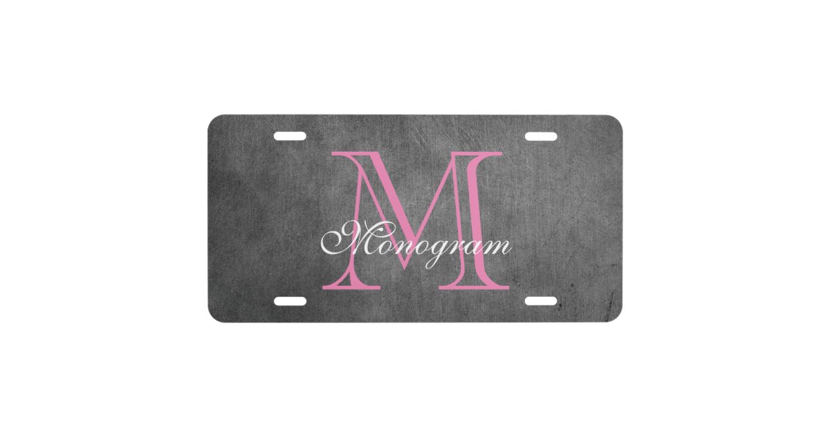 classy-monogram-license-plate-zazzle