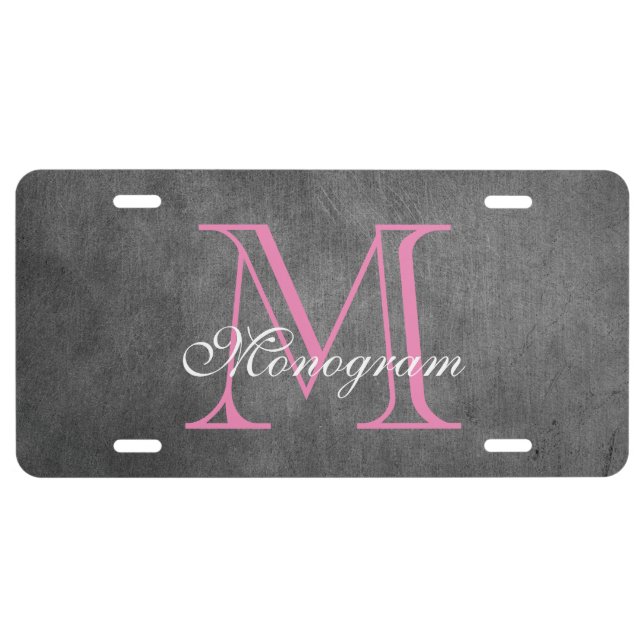 Classy Monogram License Plate (Front)