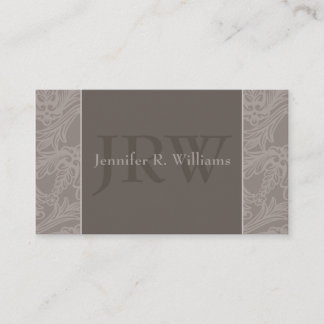 Classy Monogram Mocha Business Card