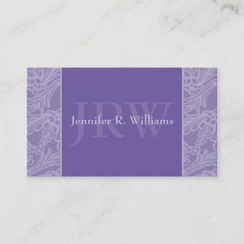 Classy Monogram Periwinkle Business Card
