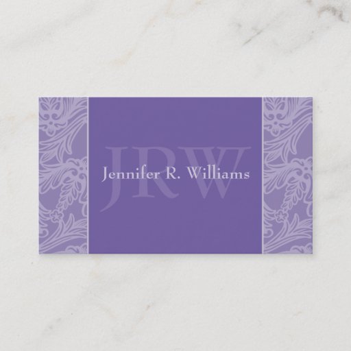 Customizable Classy Monogram Periwinkle Business Card