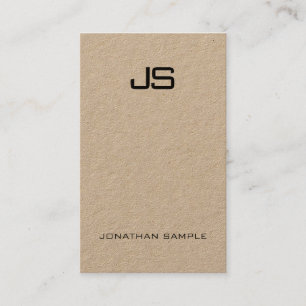 Classy Monogram Premium Kraft Modern Vertical Chic Business Card