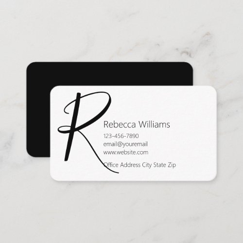 Classy Monogram Professional Business Cards 