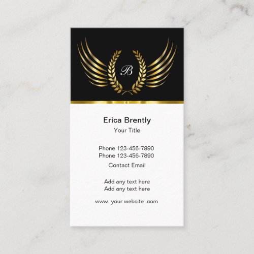 Classy Monogram Professional Business Cards