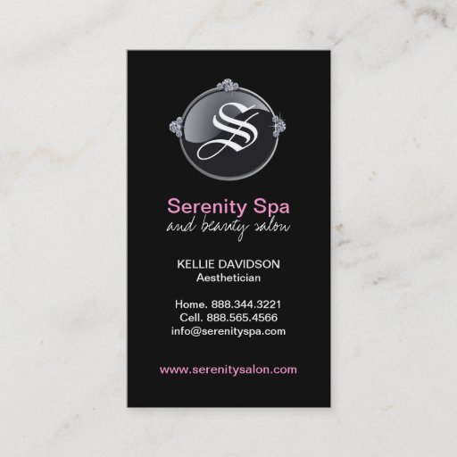 Customizable Classy  Monogram - Spa and Salon Business Card