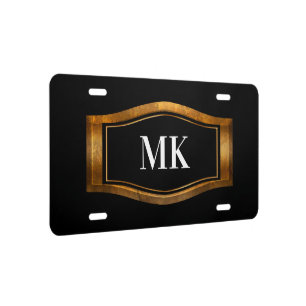 Classy Monogram Style License Plate
