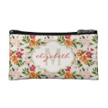 Classy Monogram Vintage Victorian Floral Flowers Makeup Bag at Zazzle