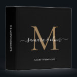 Classy Monogram | Wedding Album 3 Ring Binder<br><div class="desc">Our modern and elegant monogrammed wedding album features a contemporary minimalist design, showcasing the newlyweds last initial with beautiful calligraphy to feature their first names. Add your wedding date and a fully customizable message on the spine to make this design truly your own. Use this album to highlight your dating,...</div>
