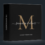 Classy Monogram | Wedding Album 3 Ring Binder<br><div class="desc">Our modern and elegant monogrammed wedding album features a contemporary minimalist design, showcasing the newlyweds last initial with beautiful calligraphy to feature their first names. Add your wedding date and a fully customizable message on the spine to make this design truly your own. Use this album to highlight your dating,...</div>