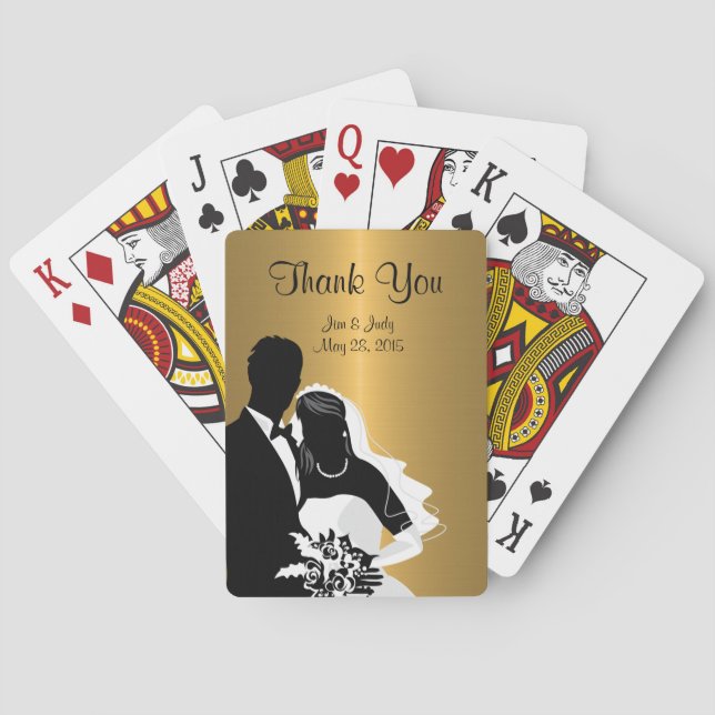 Classy Monogram Wedding Favors Poker Cards (Back)