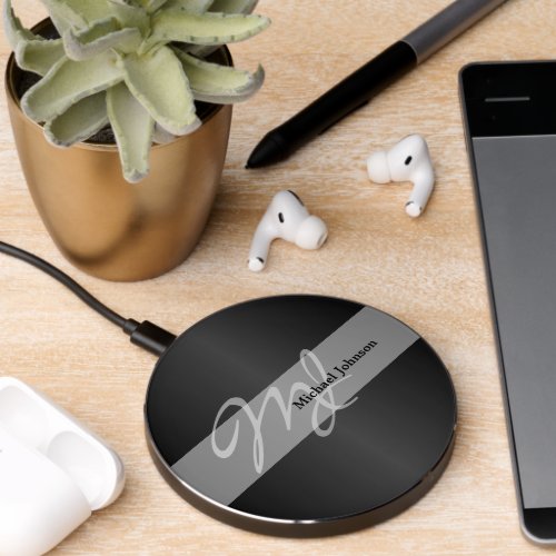 Classy Monogram with Name Wireless Charger