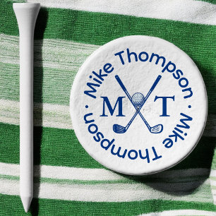 Classy Monogrammed Blue Golf Tees