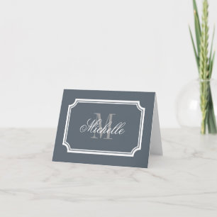 Classy monogrammed note cards with stylish border