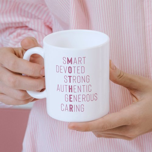Classy Mother definition Crossword kids names pink Coffee Mug