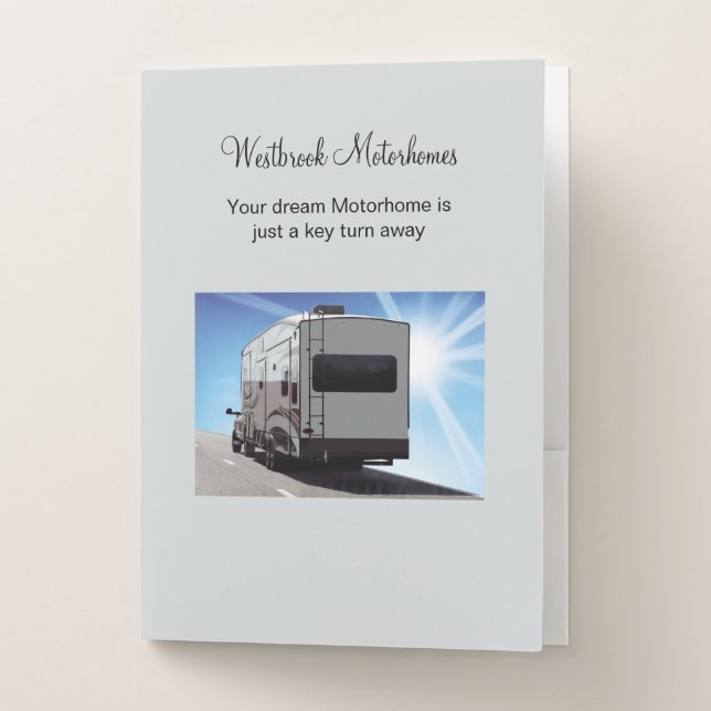 Classy Motorhome Dealer Presentation Folders (Front)