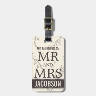 Classy Mr and Mrs Personalized Luggage Tag