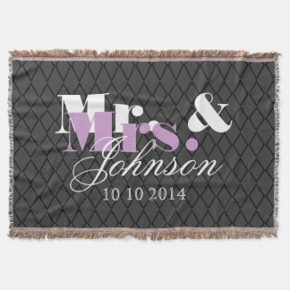 Classy Mr and Mrs throw blanket for newly weds