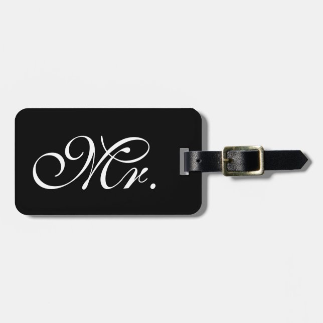 Classy Mr. Black Luggage Tag (Front Horizontal)
