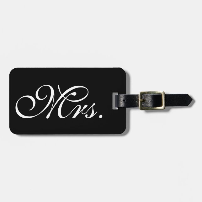 Classy Mrs. Black Luggage Tag (Front Horizontal)