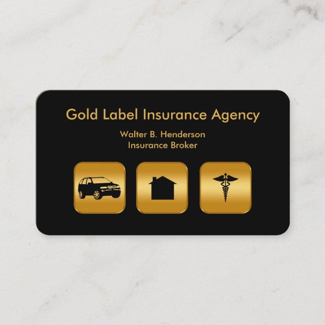 Classy Multi Line Insurance Agent Business Card (Front)